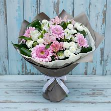 Букет цветов из:  Герберы, Альстромерии и Хризантемы #REPLACE_PRED# Татищево