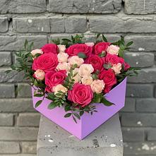 Цветочная композиция из Розы в коробке #REPLACE_PRED# Татищево