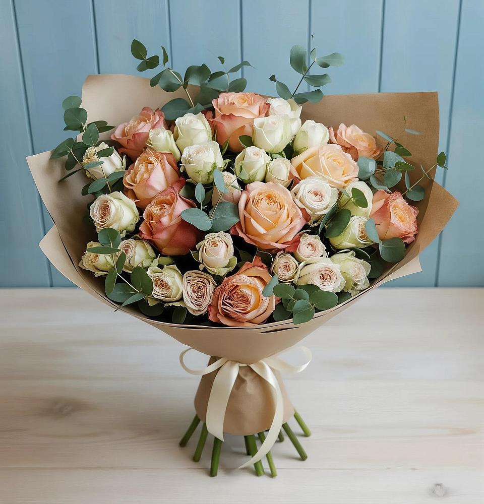 Букет цветов из: Альстромерии и Розы в Татищево