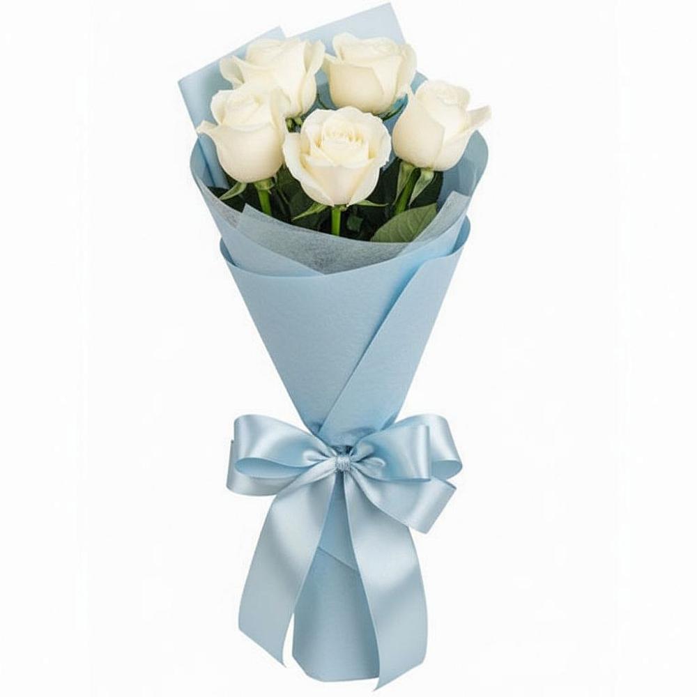 Букет 5 Белых роз Проуд в Татищево