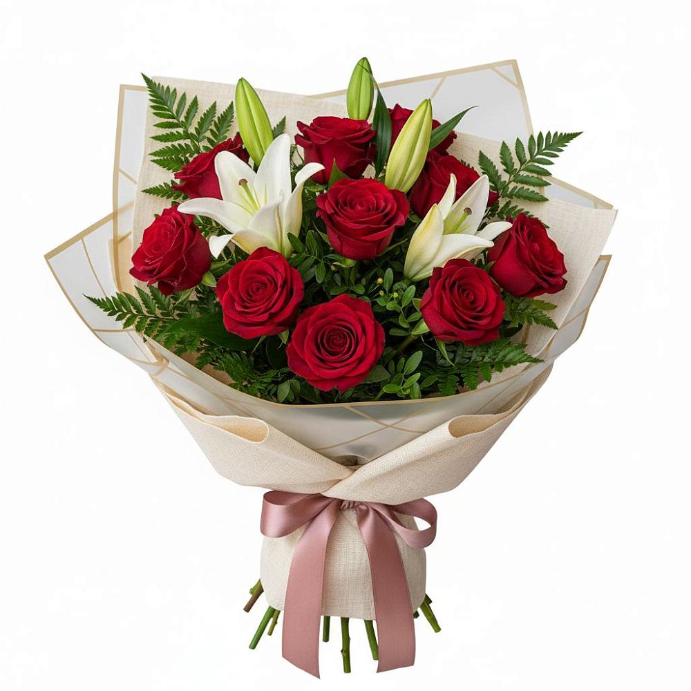 Букет цветов из: Лилии и Розы в Татищево