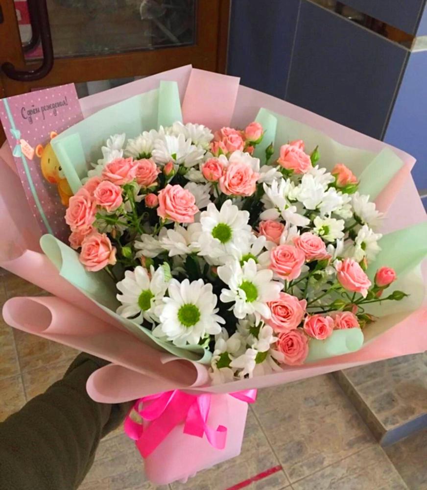 Букет цветов из: Розы и Хризантемы в Татищево