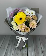 Букет цветов из:  Розы, Герберы и Хризантемы в Татищево
