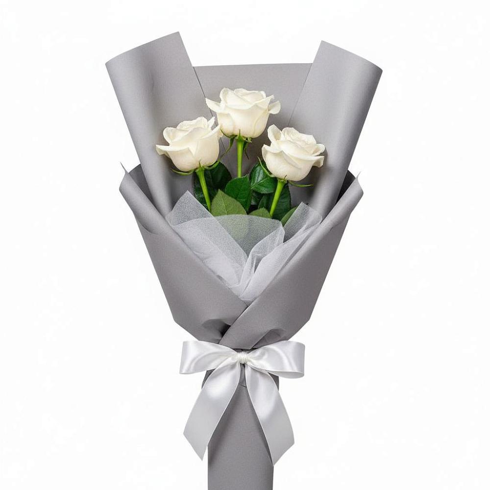 Букет 3 белые розы в Татищево