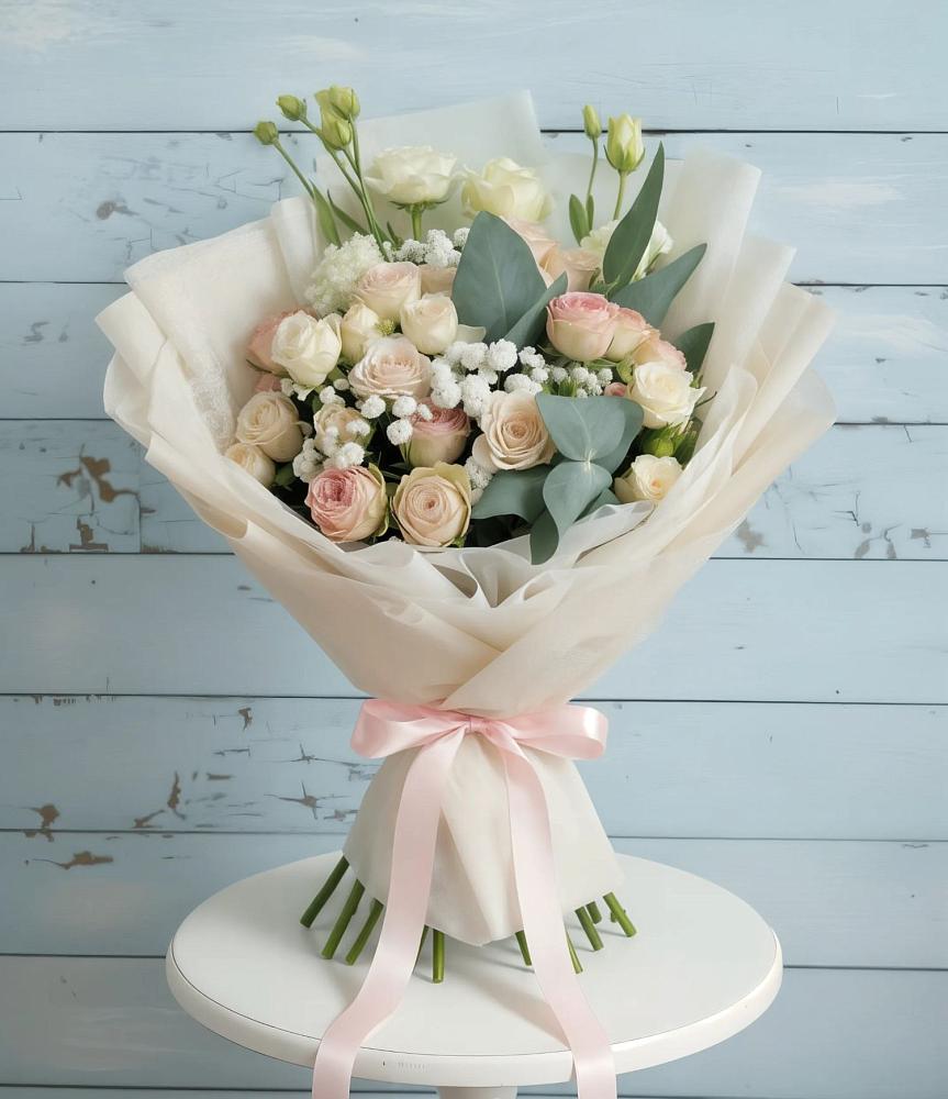 Букет цветов из: Розы и Лизиантусы в Татищево